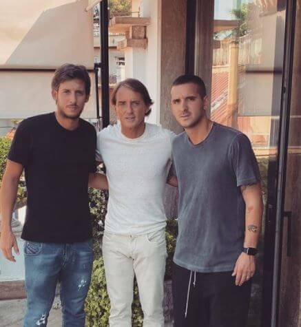 Federica Morelli ex-husband Roberto Mancini and two sons Filippo and Andrea.